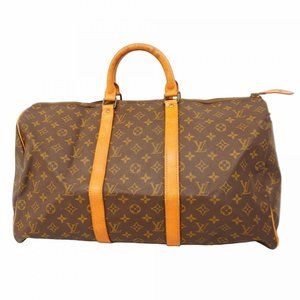 LOUIS VUITTON Brown Monogram Keepall 50 Boston Bag